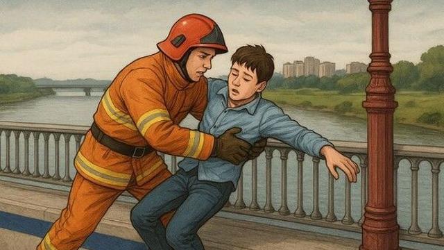 대구 신천구조대 소방관, 교량 난간 위 10대 학생 구조