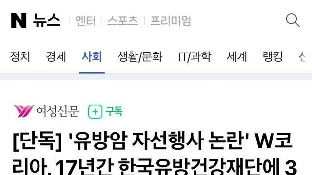 '유방암 자선행사 논란' W코리아, 17년간 한국유방건강재단에