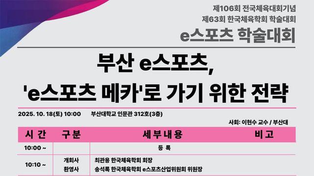부산 e스포츠 전략 논의, 전국체전 기념 학술대회 개최