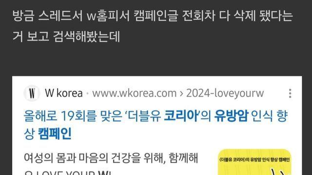 최근 개까인 W코리아 유방암 행사 근황