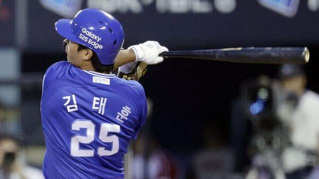 삼성 김태훈, 폰세 상대로 역전 솔로포 '쾅'…PS 첫 홈런[PO]