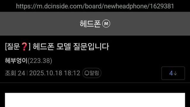 오늘자 디시에 헤드폰 질문하러 온 여자