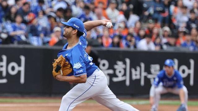 '1차전 선발 특명' 삼성 가라비토, 3⅓이닝 7피안타 5실점 '흔들'[PO]
