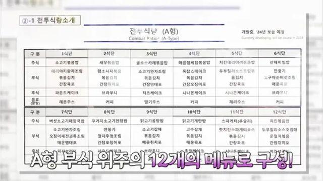 요즘 국군 전투식량 수준