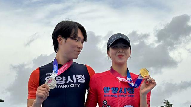 사랑도, 메달도 함께…‘롤러 부부’, 전국체전 나란히 시상대