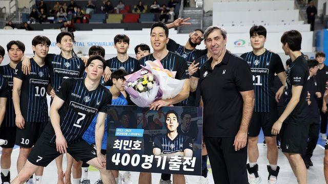 현대캐피탈에서만 14시즌 뛰는 최민호의 뜻깊은 '400경기' 출장