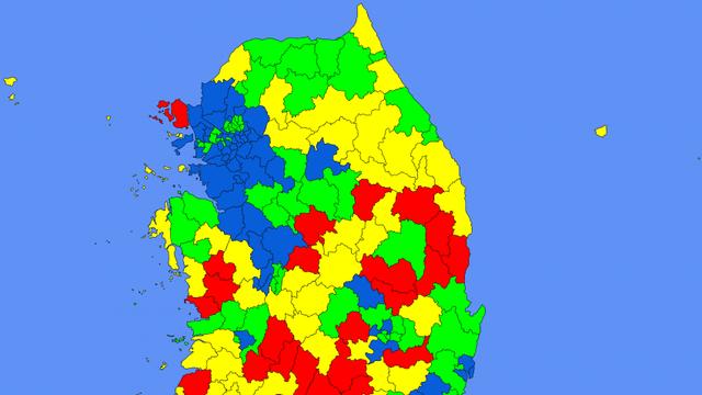 노인비율이 가장 높은 기초자치단체 순위