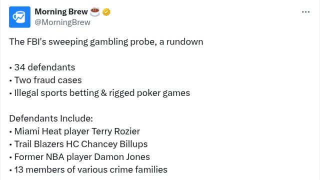 전/현직 NBA선수와 코치등이 연루된 불법도박 수사결과 발표
