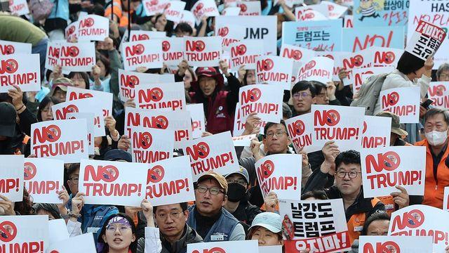 APEC 앞둔 주말 진보단체 트럼프 규탄…보수단체 맞불집회