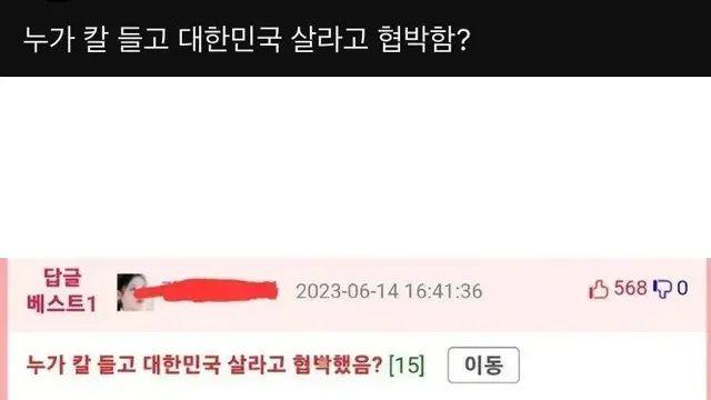 ?? : 누가 칼 들고 대한민국 살라고 협박함?.jpg,,