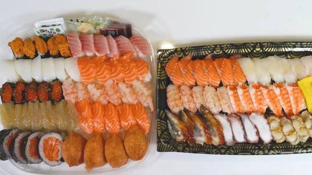 일본마트 vs  한국마트 초밥 비교해봤더니…의외로 '이것'이 많이 달랐다