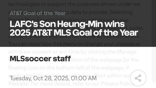 [오피셜] MLS 올해의 골 - 손흥민