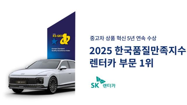 SK렌터카 '2025 한국품질만족지수' 렌터카 부문 1위