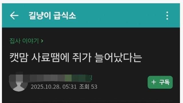 캣맘 때문에 쥐가 늘어났다는 소리에 빡친 캣맘