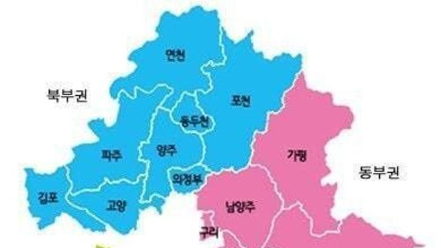 경기도 북부 동부 중부 남부권 인구수 비교