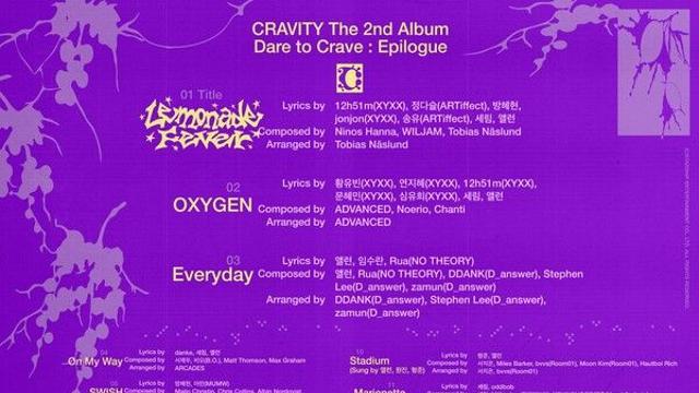 크래비티, 정규2집 에필로그 트랙리스트 공개…앨런 자작곡 등 15트랙 구성