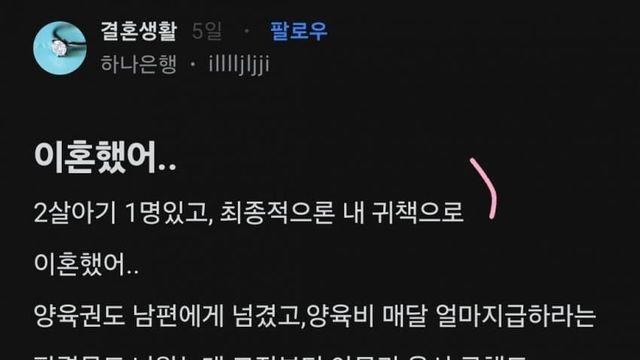 자기 귀책으로 이혼하고 한탄하는 블라녀