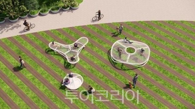 서울시, 서울광장에 그물소재 활용한 이동형 휴게공간 ‘한들한들’ 선보여