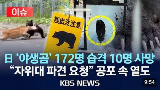 일본에서 벌어지고 있는 곰의 습격 영상 