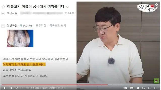 수온이 올라가서 이상한 물고기가 잡혔어요;.jpg,,