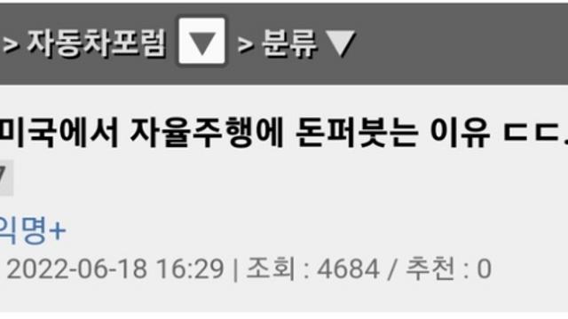 자율 주행에 민감한 미국.