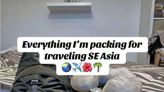 동남아 여행 준비하는 유럽여성의 백팩