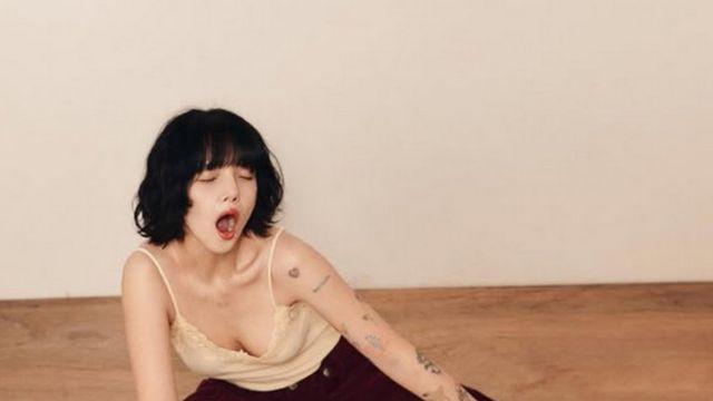 AOA 지민, 란제리 입고 주저앉아 하품…화려한 문신 눈길 [DA★]