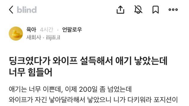 논란중인 딩크였다가 아기낳은 부모