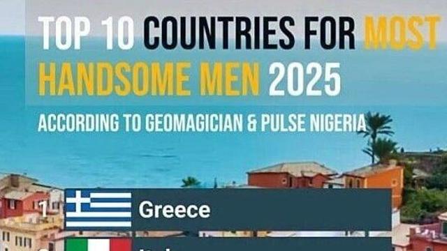 세계 미남의 많은 국가 top 10