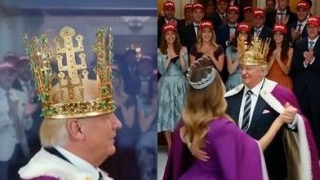 ‘금관’ 쓴 트럼프에 美 시끌…“의회서 써라”vs“제정신 아냐”