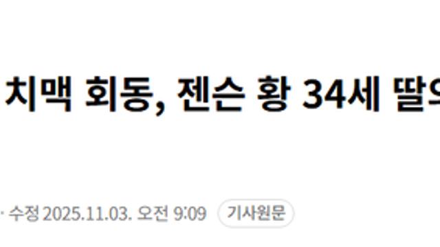 'AI 깐부' 치맥 회동, 젠슨 황 34세 딸의 작품이었다