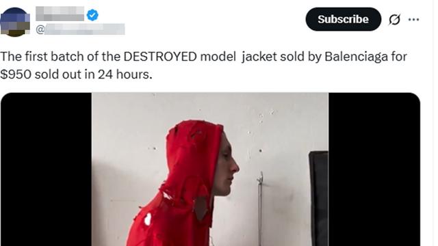 “950달러짜리 걸레?”…발렌시아가 ‘찢어진 후드티’ 완판 논란의 진실