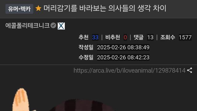 머리감기를 바라보는 의사들의 생각 차이 