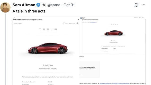 샘 알트먼 “테슬라 로드스터 환불 못 받아”…머스크 “이미 환불했다” 반박