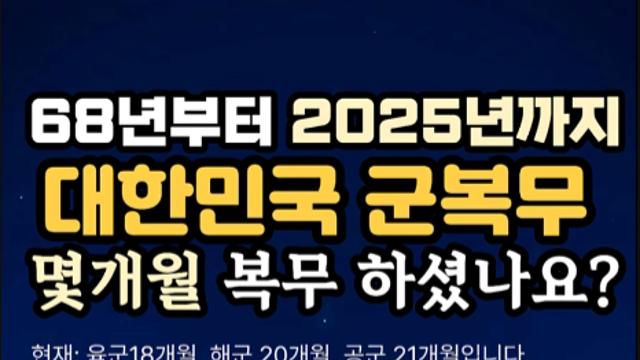 군 생활 다들 몇 개월 하셨나요?