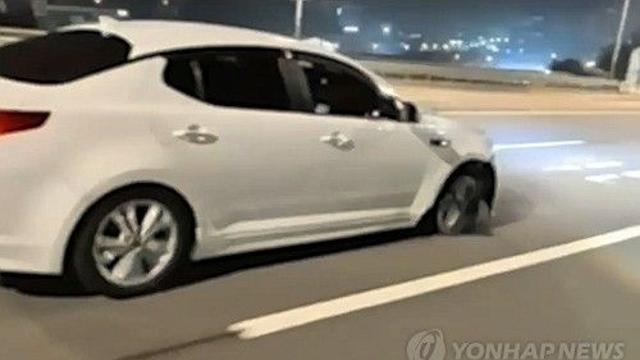 타이어 터진 자동차로 도심 질주한 음주운전자 입건