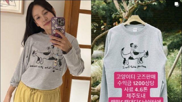 이효리, 또 선행…유기묘 티셔츠 수익금 1200만원 기부