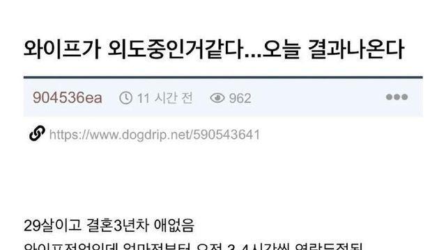 와이프가 외도 중인 거 같다..