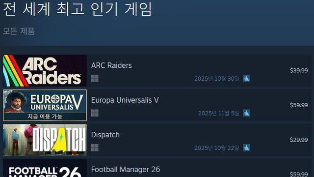 [오늘의 스팀] 12년 만의 신작 '유로파 5', 전반적 호평