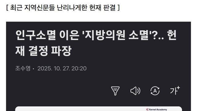 지방소멸 위기로 지방의원도 사라지는중