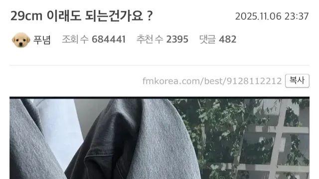 29cm 이래도 되는건가요 ?