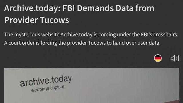 안 아카이브.today 근황