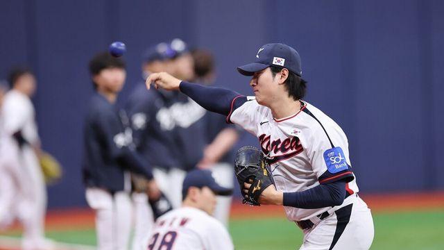 '류지현호 첫 선발' 곽빈, 체코전 2이닝 4탈삼진 무실점 호투