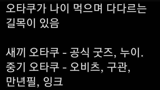 오타쿠가 나이 먹으며 다다르는 길목이 있음