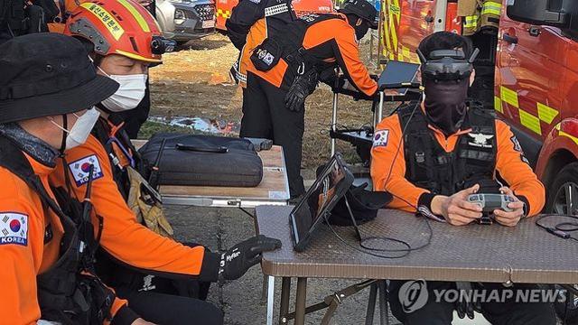 울산화력 붕괴 닷새째 드론 수색 계속…발파 해체 막바지 준비