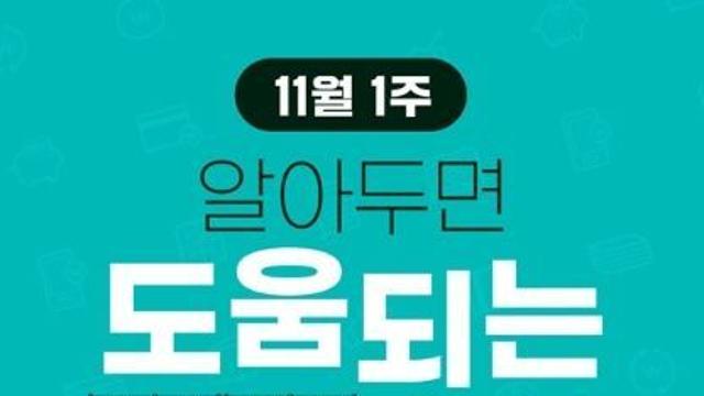 금융위원회, 11월 1주, 알아두면 도움되는 금융소식