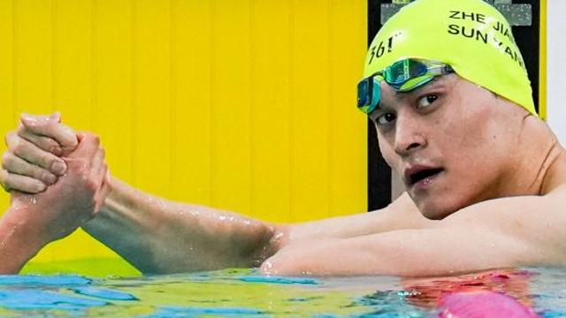[속보] '약물 4년 징계' 쑨양, 완전 박살! 중국체전 6위 수모…18세 장잔슈오, 韓 김우민에 0.40초 뒤진 기록으로 우승