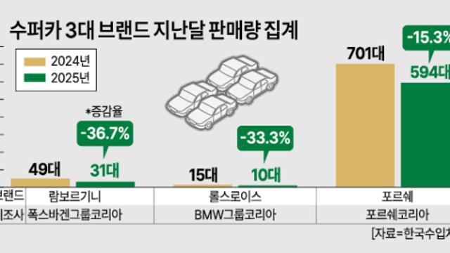 지갑 닫은 부유층...수퍼카(람ㆍ롤ㆍ포) 시장도 꺾였다