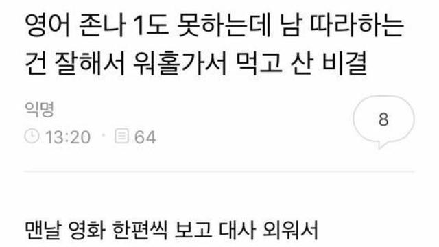 영어 1도 못하는데 워홀 가서 먹고 산 비결.jpg