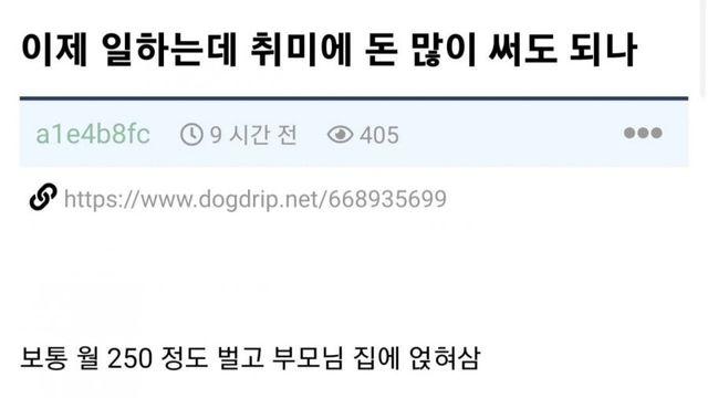 월급 250인데 취미에 돈 많이 써도 되나